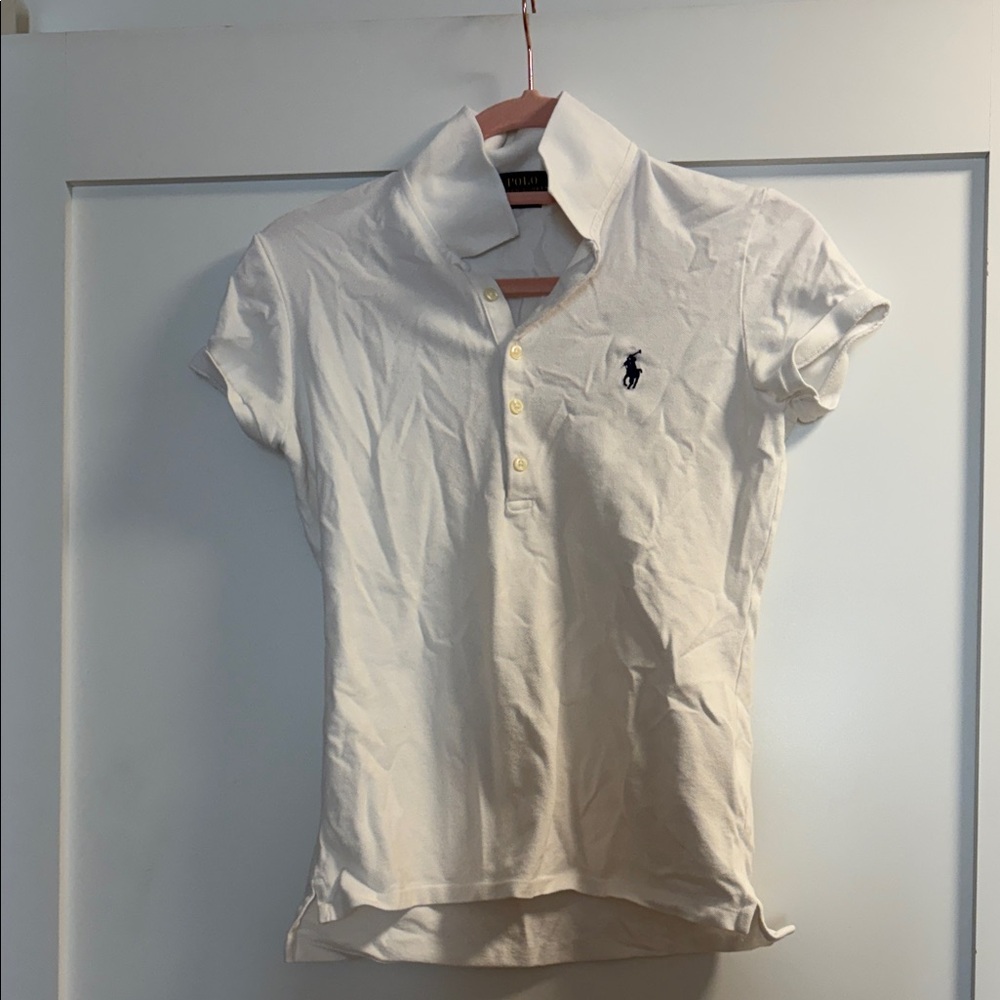 Ralph Lauren Cream Polo Shirt with Embroidered Logo